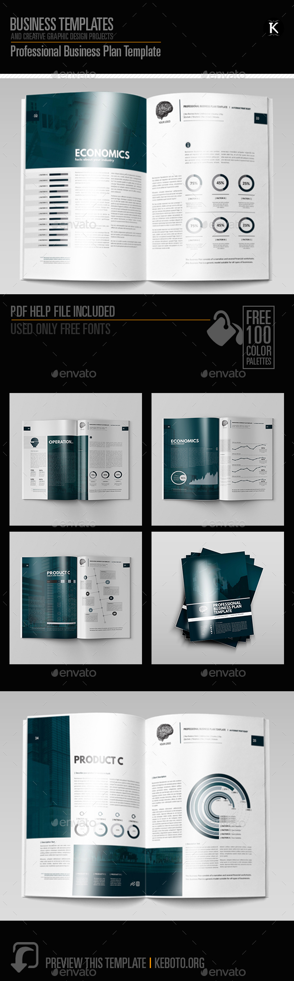 Professional business plan template by keboto graphicriver